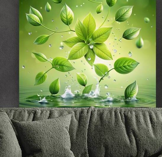 green flower leaves by rassam