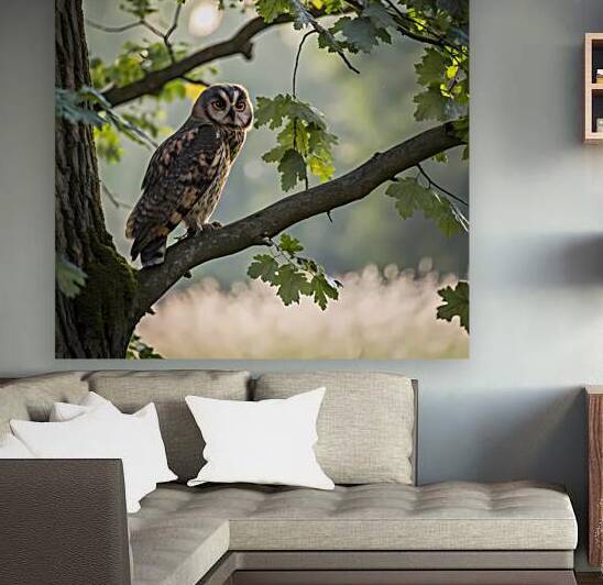 an owl on a tree bronchus  by rassam