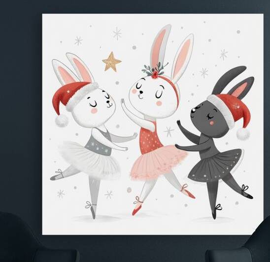 three pretty rabbits  white  gray  black and whit by rassam