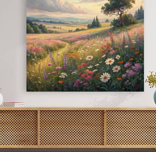  wildflower field wall art botanical landscape  by rassam