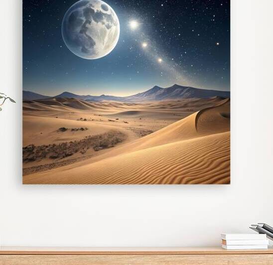 clear   moon in the desert by rassam