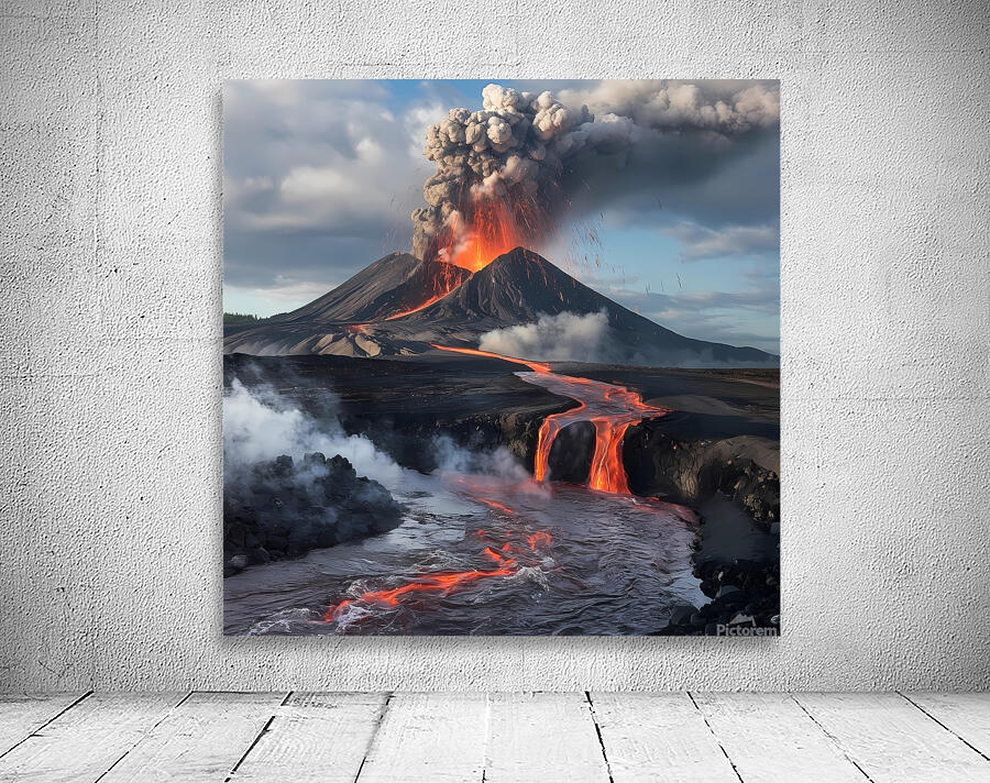 volcanic mountain eruption Wall Preview