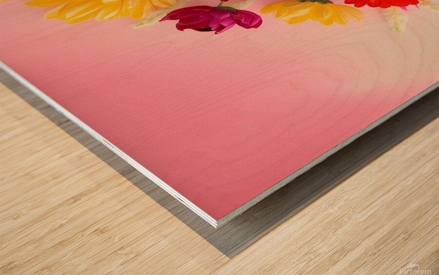  A vibrant soft pink background  Wood print