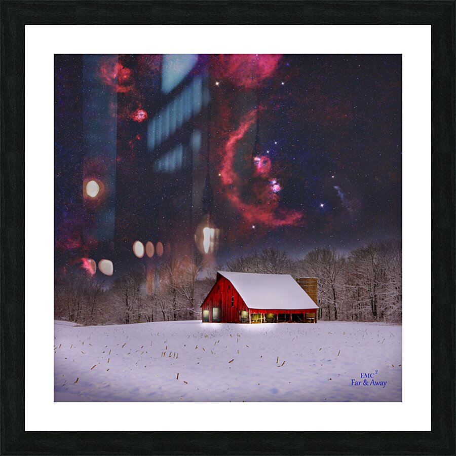 Orion Complex over Red Barn Picture Frame print