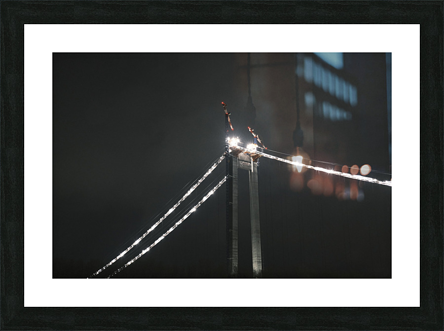 Bridge construction Picture Frame print