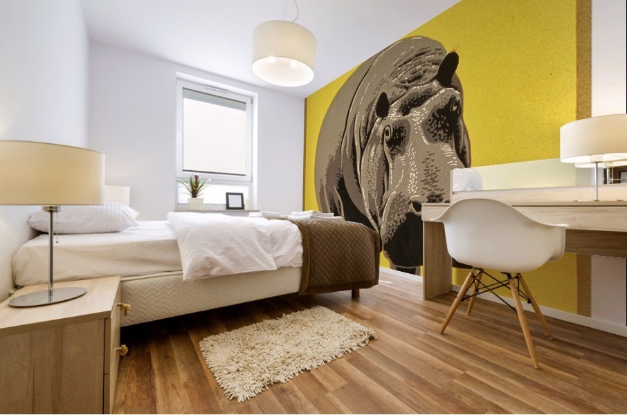 Hippo Mural print