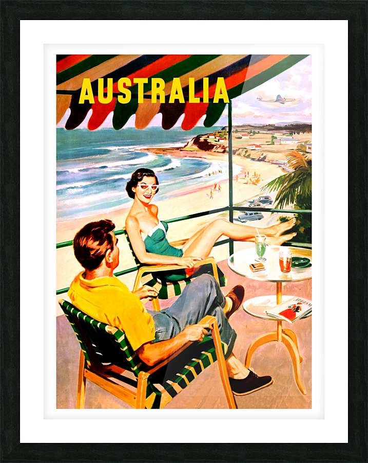 Australia Coastline Picture Frame print
