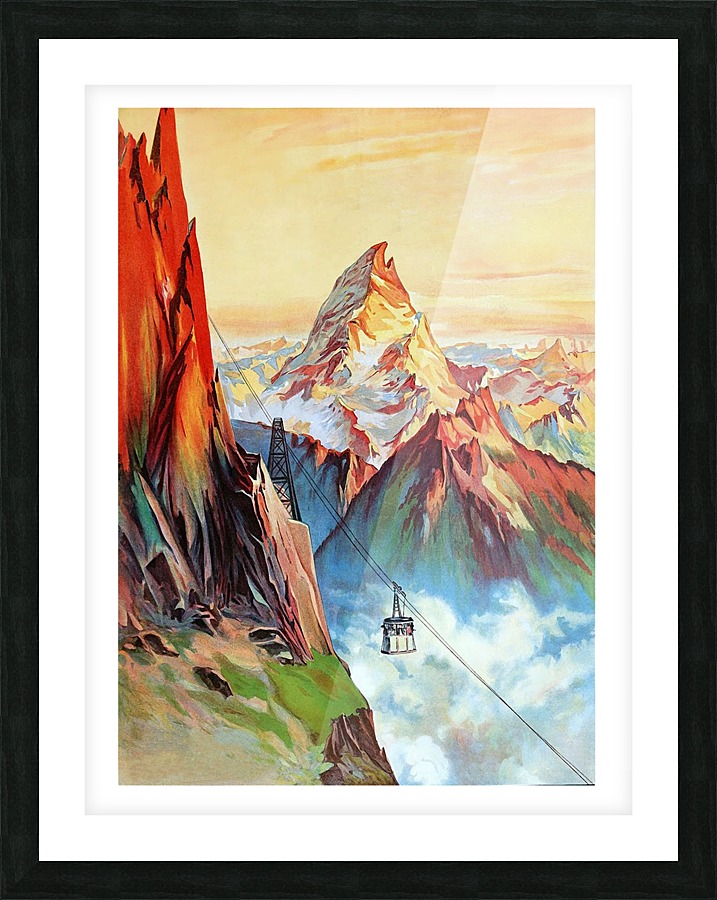 Cable Car over Mountains Picture Frame print