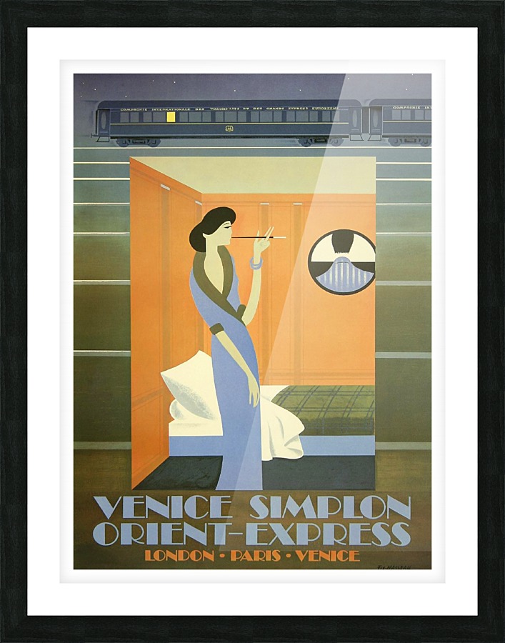 Woman Inside Couchette Wagon Picture Frame print