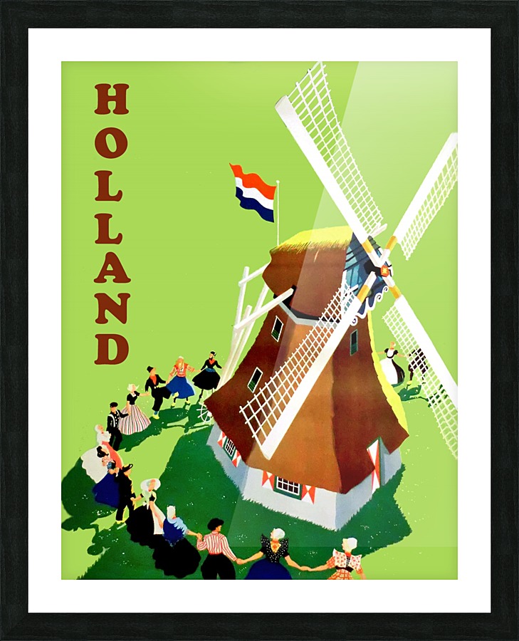 Holland Windmill Picture Frame print
