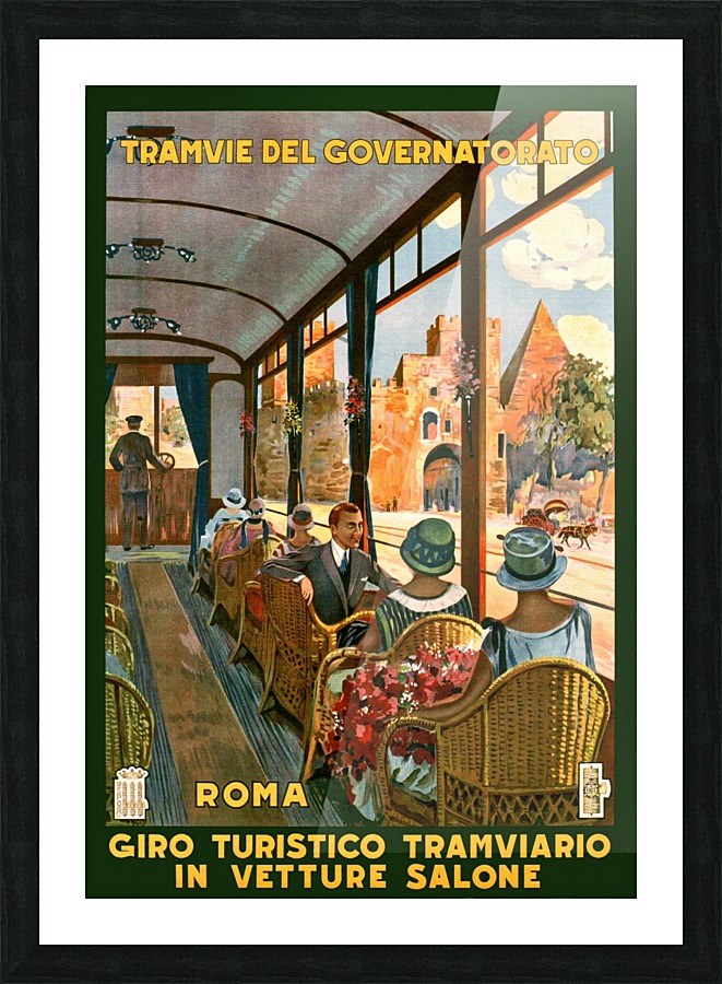 Tram in Roma Picture Frame print