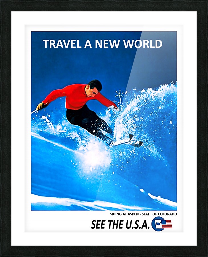Skiing at Aspen Picture Frame print