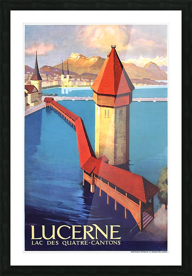 Lucerne Bridge Picture Frame print