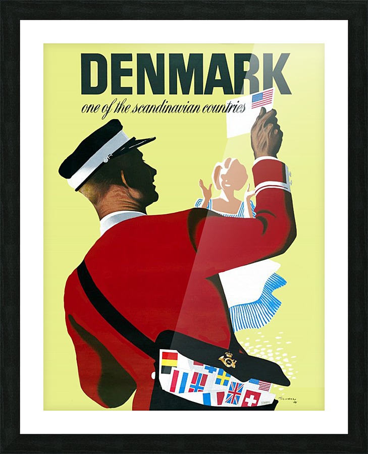 Denmark Postman Picture Frame print