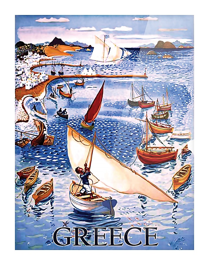 Greece Coast Picture Frame print