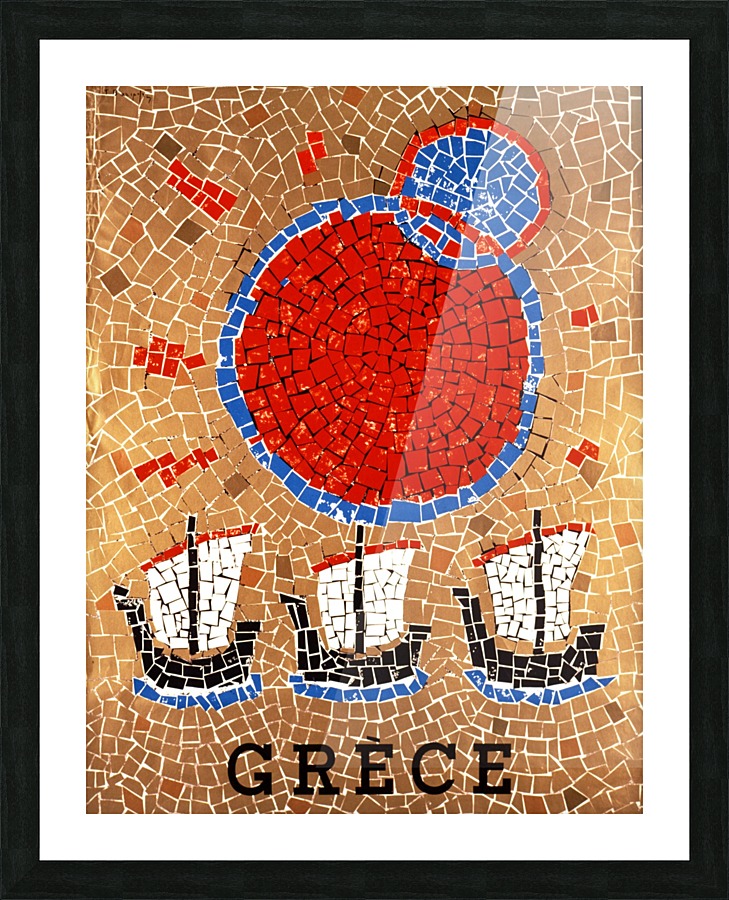 Greece Mosaic Picture Frame print