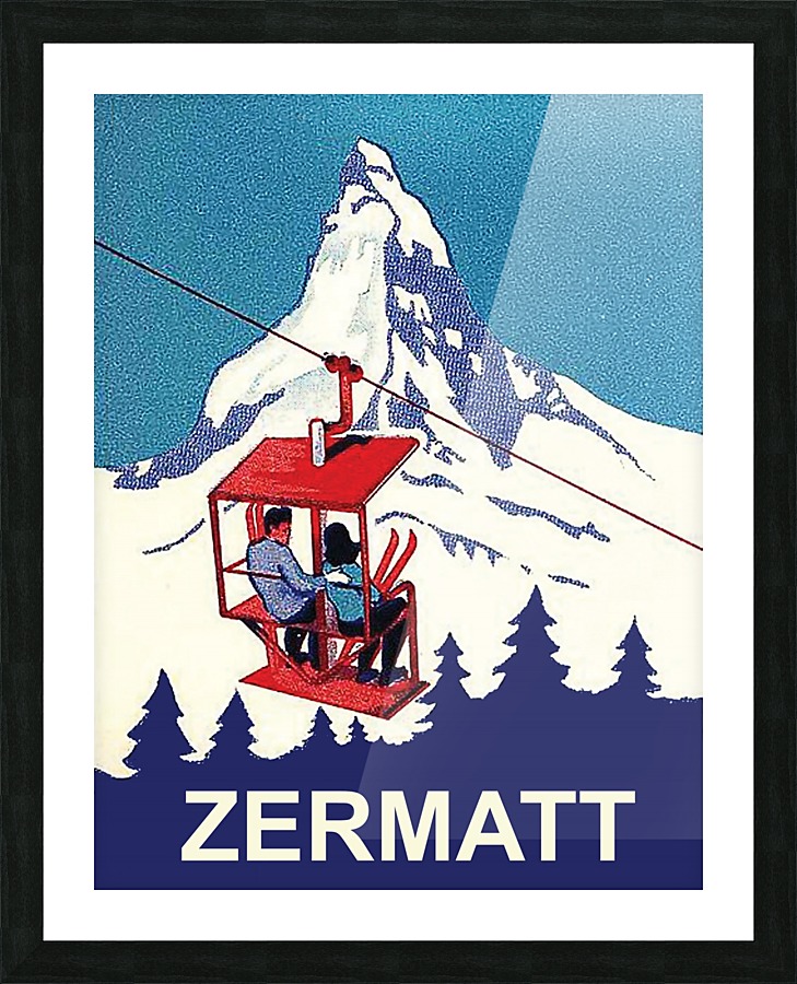 Zermatt Ski Lift Picture Frame print