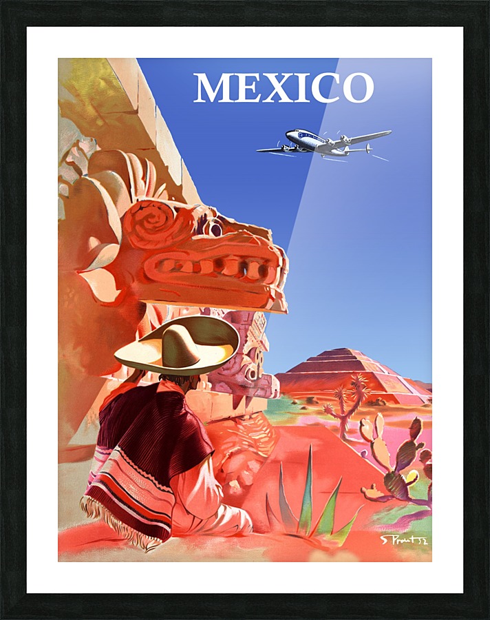 Fly to mexico Picture Frame print