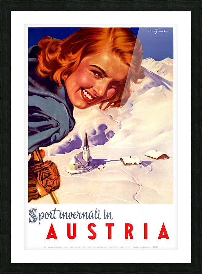 Skiing in Austria Picture Frame print