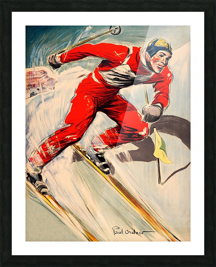 Winter ski Picture Frame print