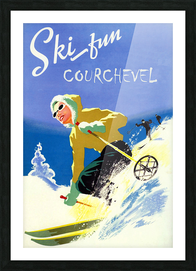 Courchevel Ski Fun Picture Frame print