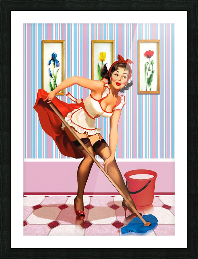 Cleaning Lady Picture Frame print
