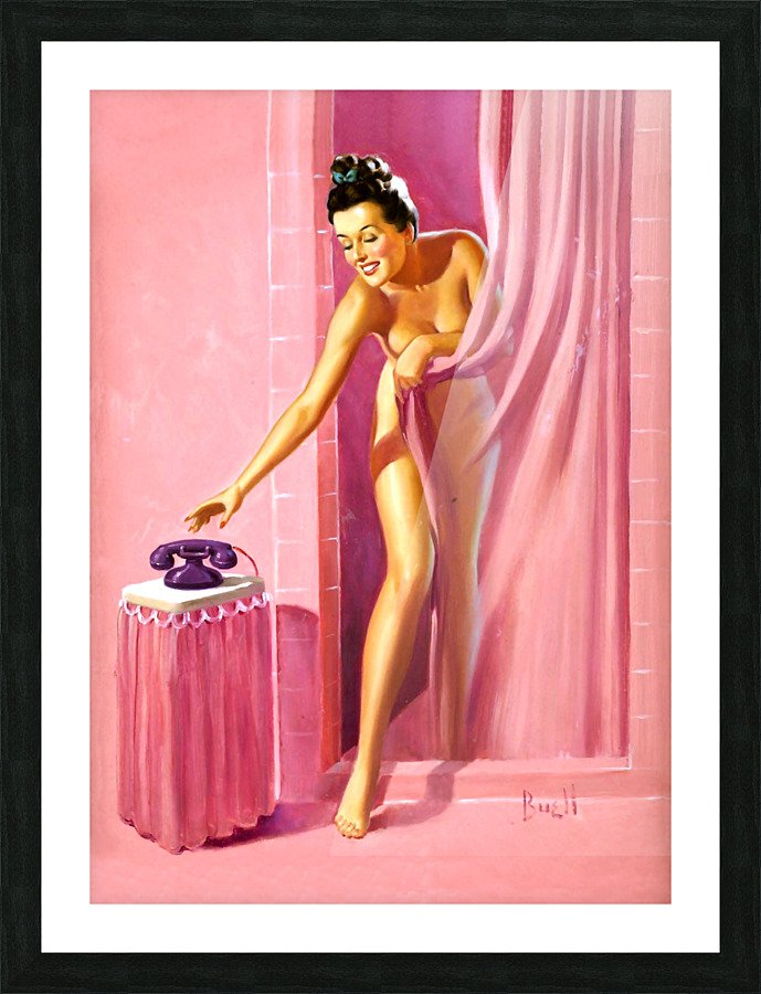 Sudden Call while Shower Picture Frame print