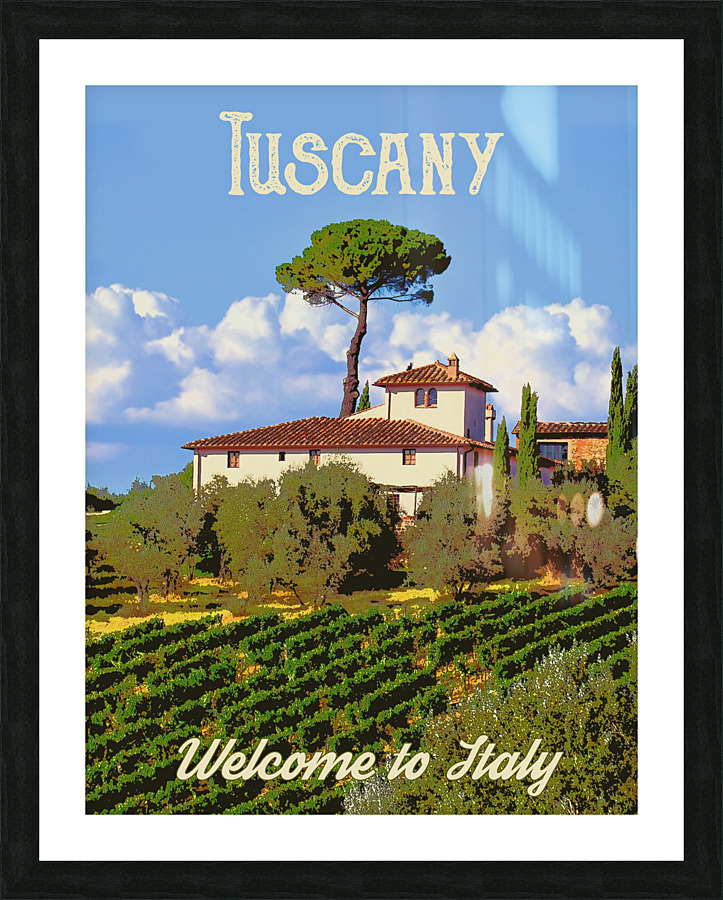Tuscany Wine yard Picture Frame print