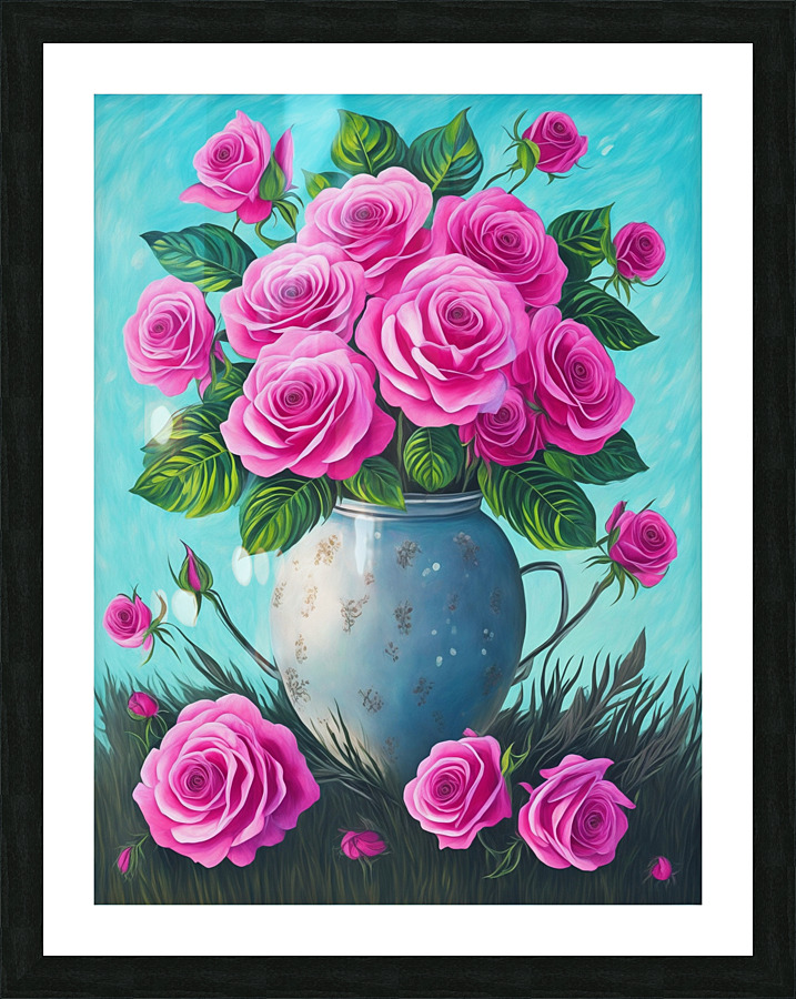 Pink Roses Picture Frame print