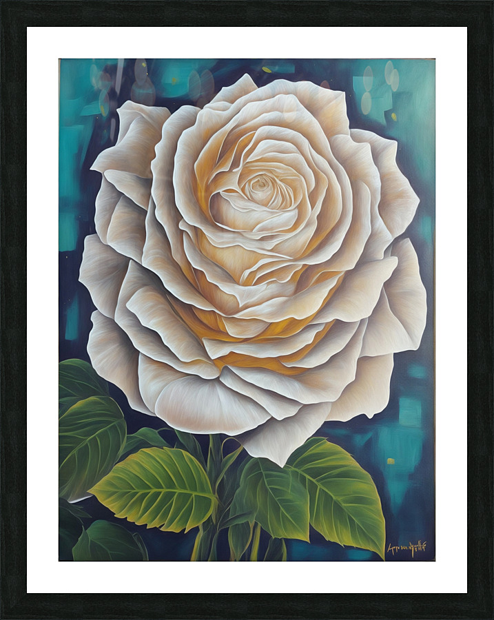 White Rose Picture Frame print
