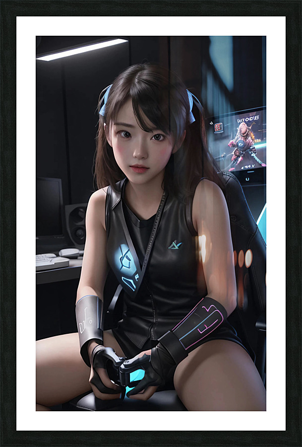 Gamer Girl Picture Frame print