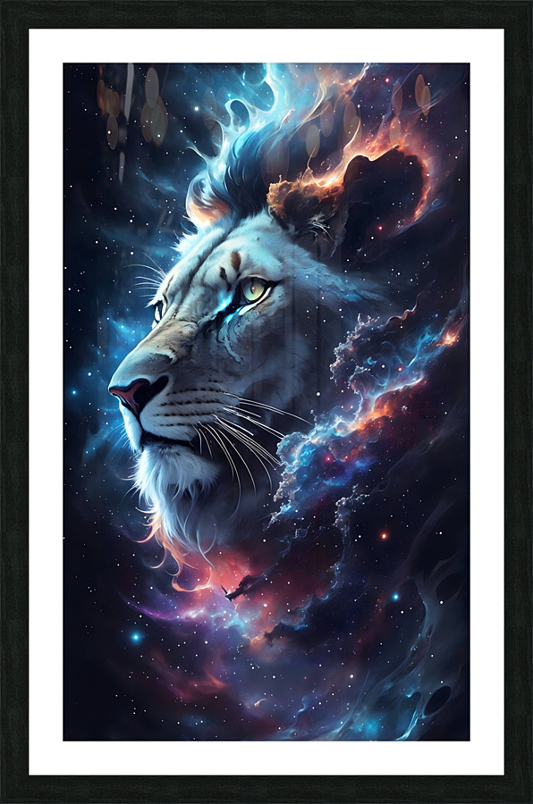 Lion in Space Picture Frame print
