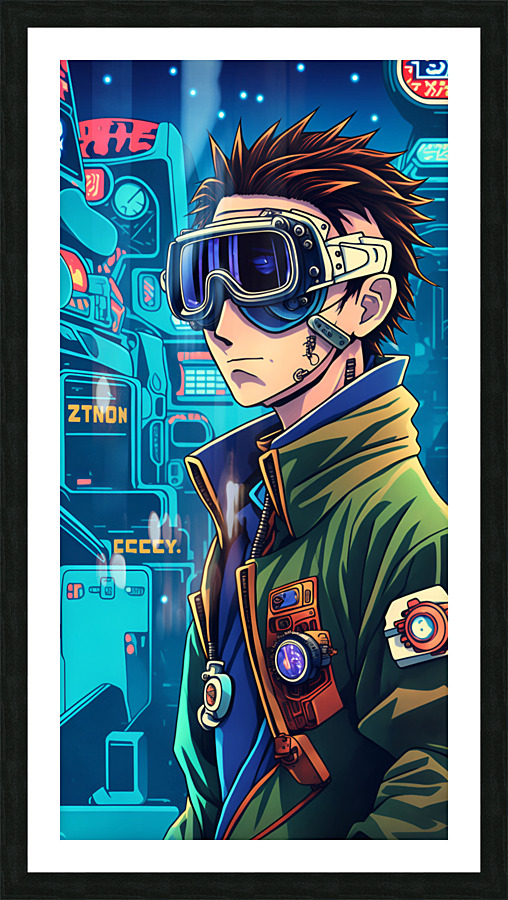 Retro Future Teenager Portrait Picture Frame print
