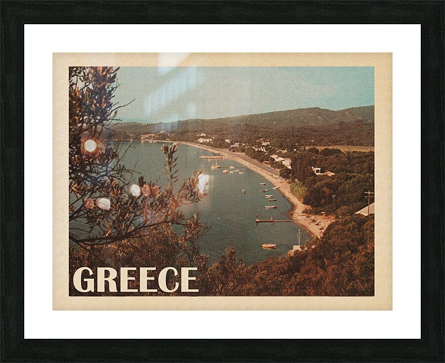 Greece Corfu Aerial View Picture Frame print