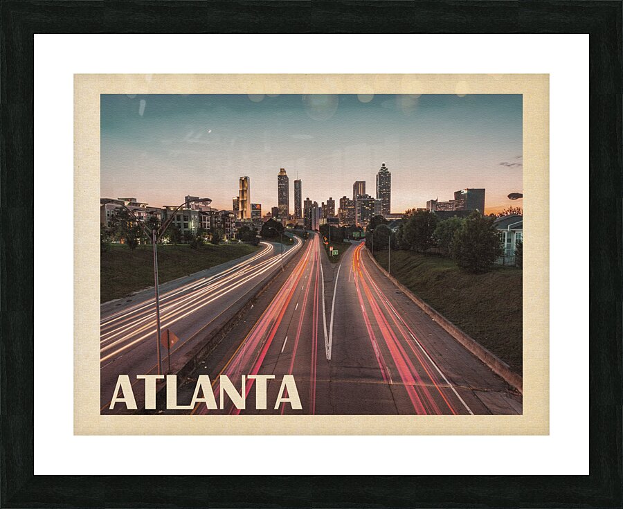 Atlanta  City Lights Picture Frame print