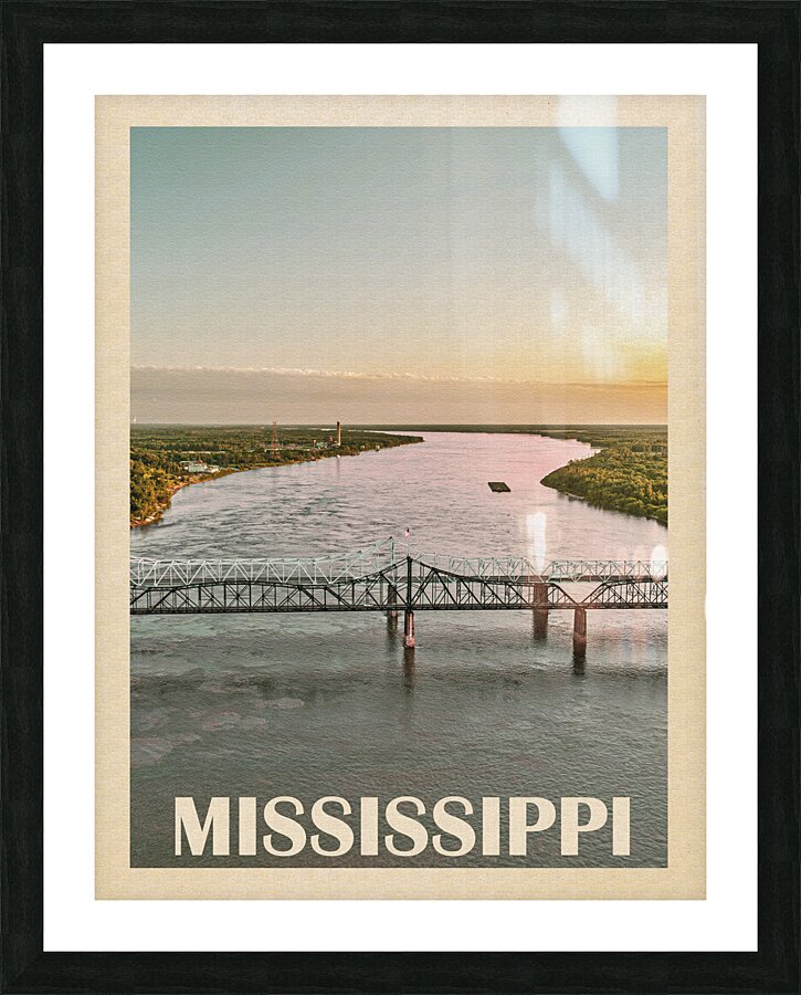 Mississippi river Picture Frame print