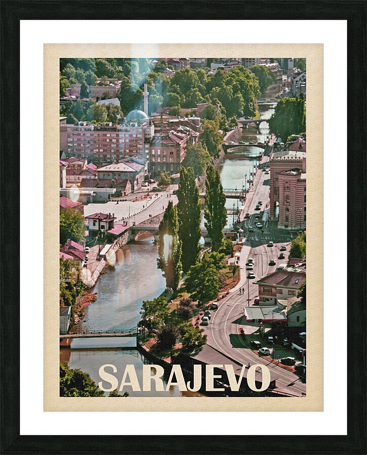 Sarajevo Miljacka river Picture Frame print