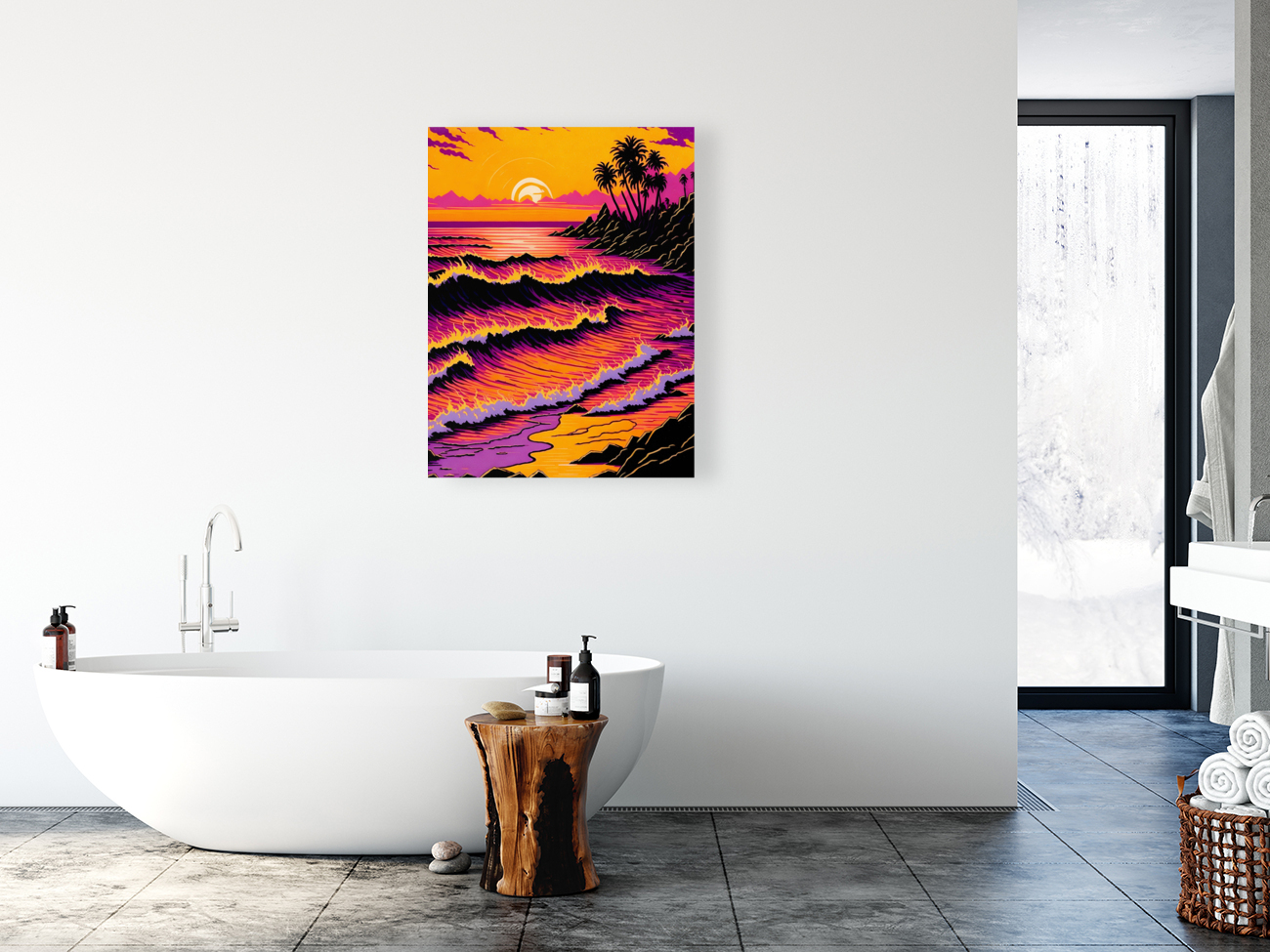 Waves Hitting the Coast Reproduction