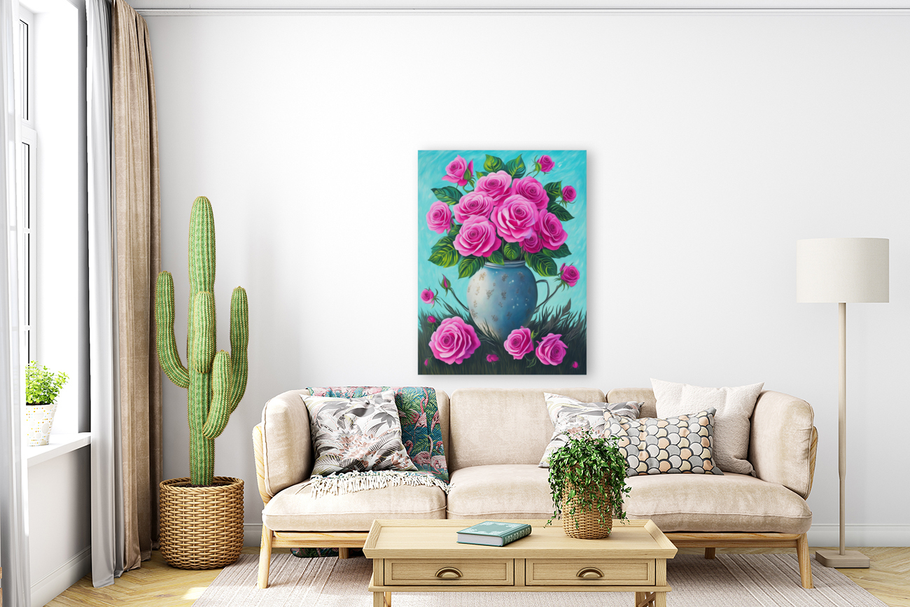 Pink Roses Reproduction