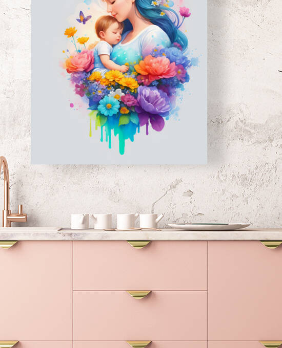 Mother and Child Floral Portrait by vintagesupreme