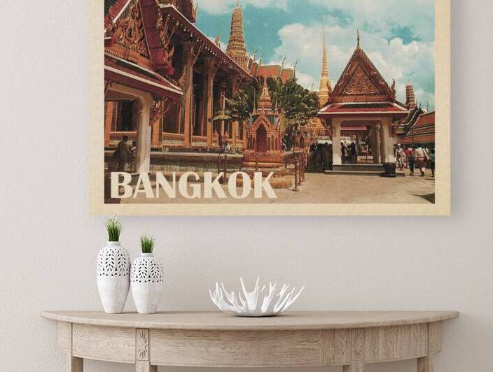 Bangkok Thailand Travel Poster by vintagesupreme