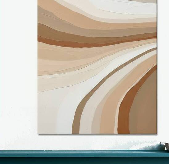 Serenity Waves: Minimalist Neutral Abstract Wall Art by Sosano BH