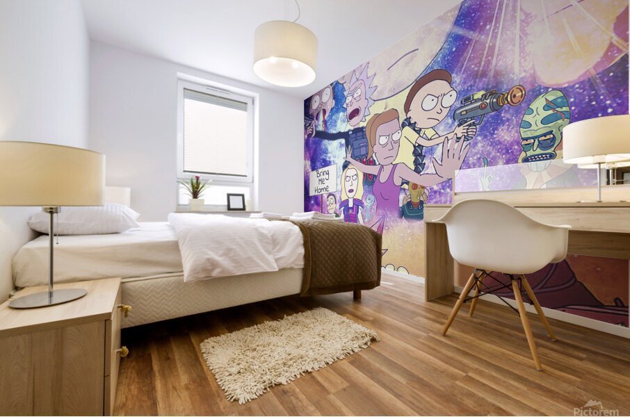 rick and morty Mural print