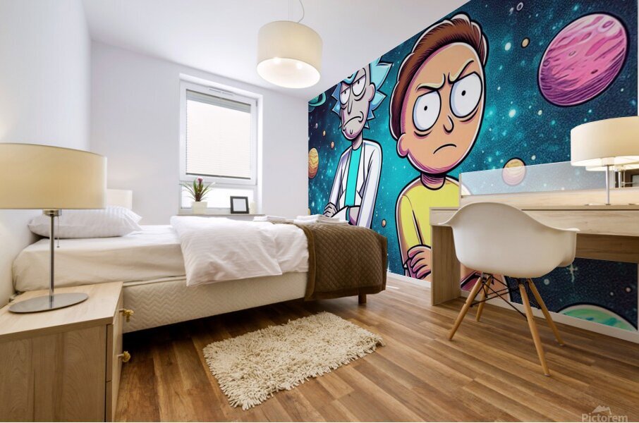 rick and morty Mural print