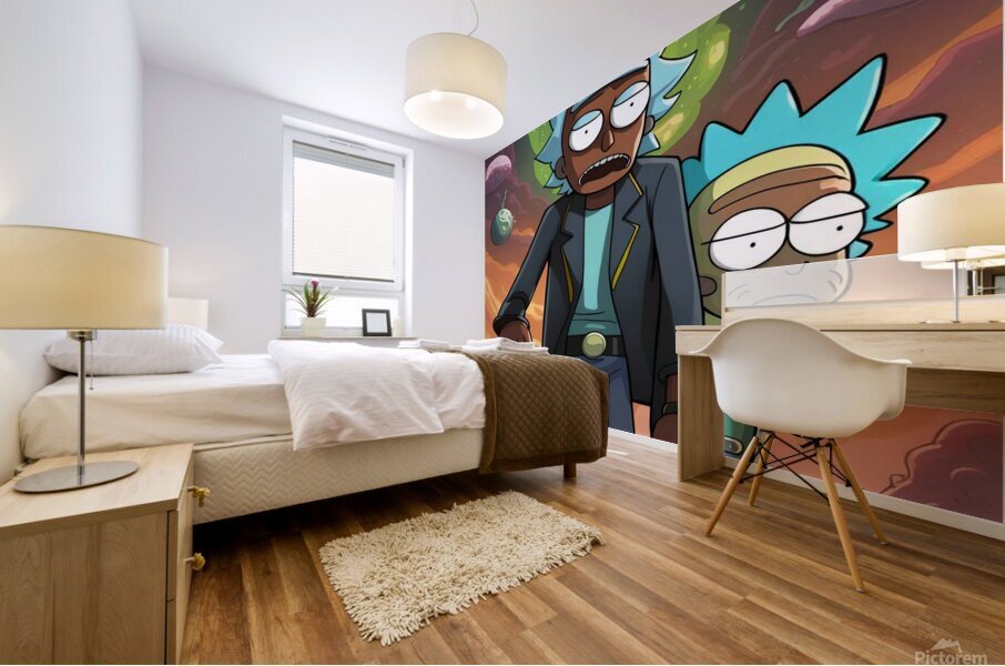 rick and morty Mural print