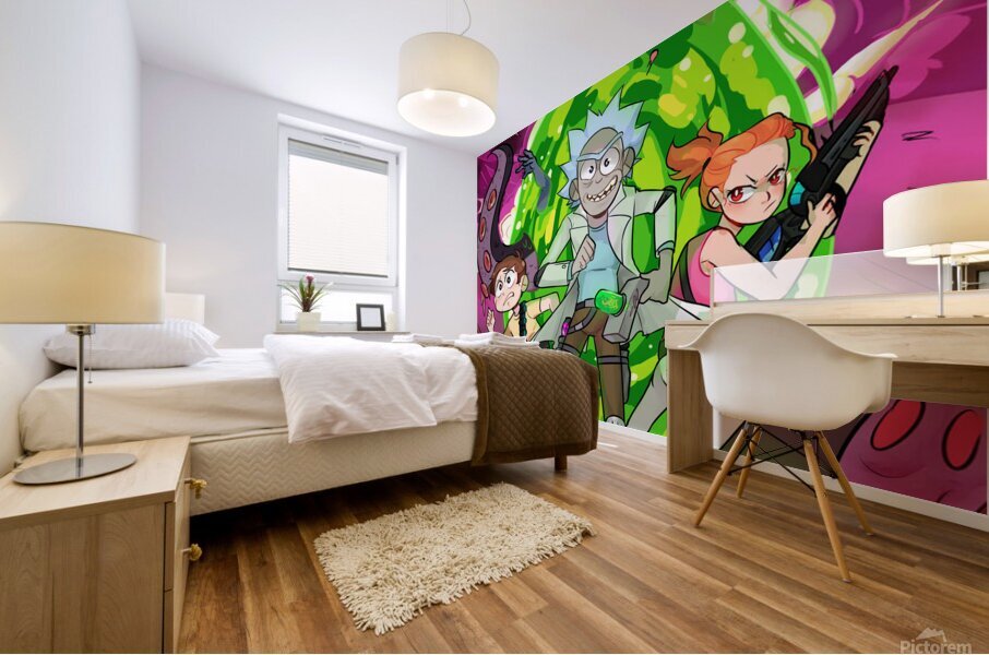 rick and morty Mural print
