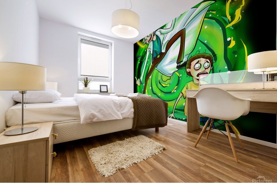 rick and morty Mural print