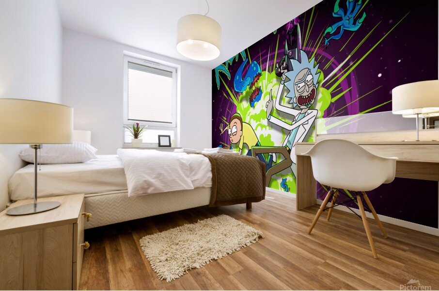 rick and morty Mural print