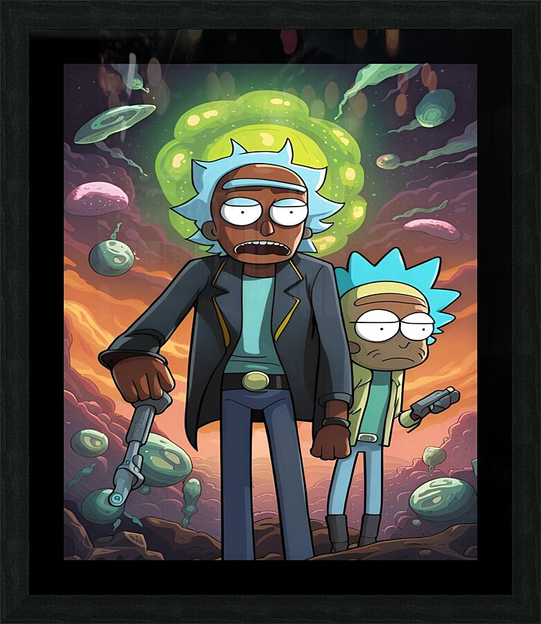 rick and morty Picture Frame print