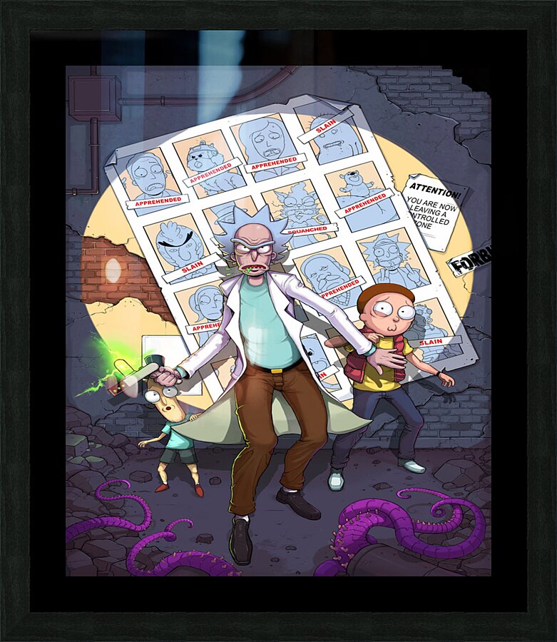 rick and morty Picture Frame print